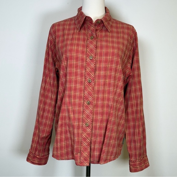 Woolrich ‘Katee’ Shirt Plaid Button Front 100% Cotton Women’s Size Medium - Picture 1 of 9